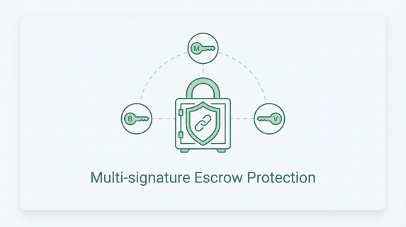Multi-signature escrow protection diagram
