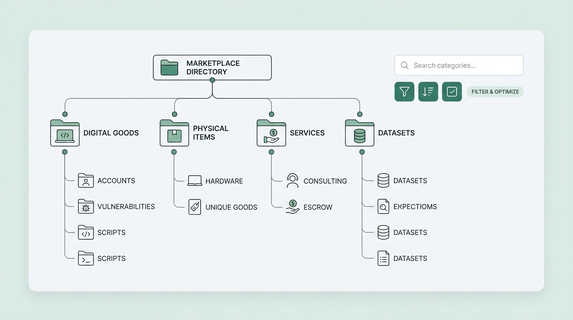 Market category system directory illustration