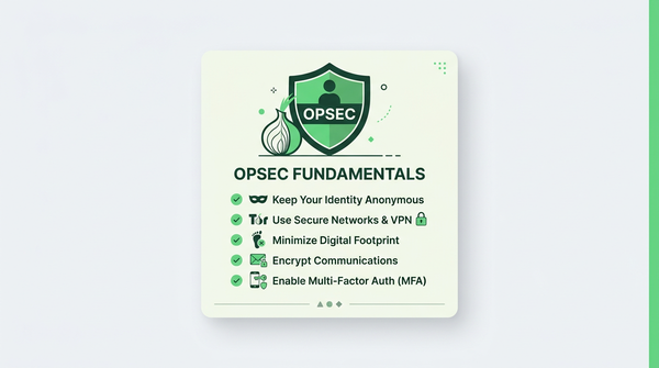 OPSEC fundamentals first week darknet market